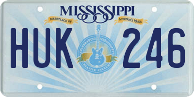 MS license plate HUK246