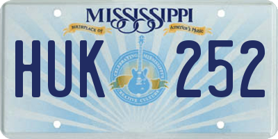 MS license plate HUK252