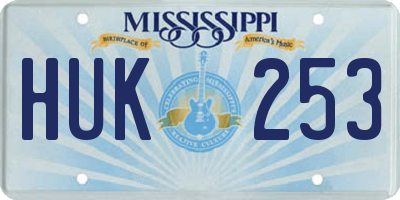 MS license plate HUK253