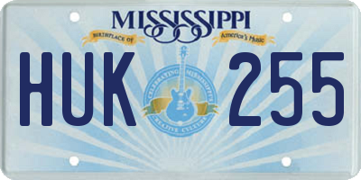 MS license plate HUK255