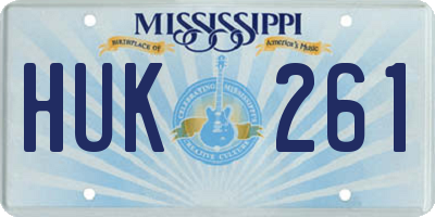 MS license plate HUK261