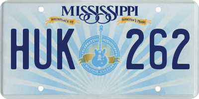 MS license plate HUK262