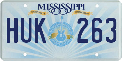 MS license plate HUK263