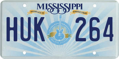 MS license plate HUK264