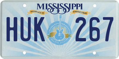 MS license plate HUK267