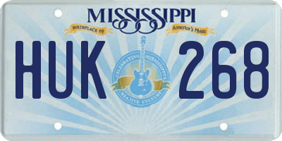 MS license plate HUK268