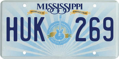 MS license plate HUK269