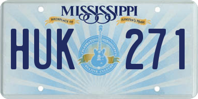 MS license plate HUK271