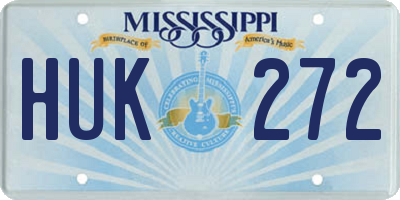 MS license plate HUK272
