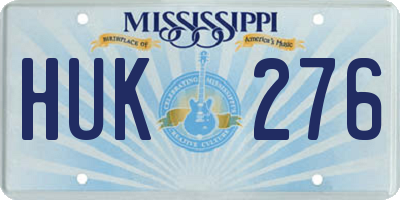 MS license plate HUK276