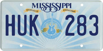 MS license plate HUK283