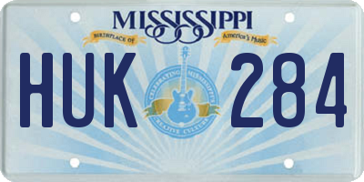 MS license plate HUK284