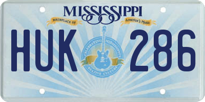 MS license plate HUK286