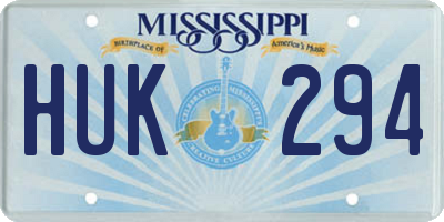 MS license plate HUK294