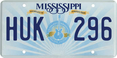 MS license plate HUK296