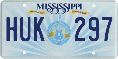 MS license plate HUK297