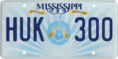 MS license plate HUK300
