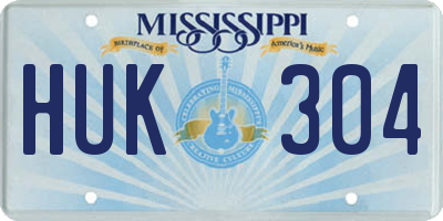 MS license plate HUK304