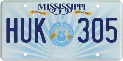 MS license plate HUK305
