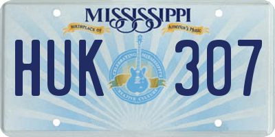 MS license plate HUK307