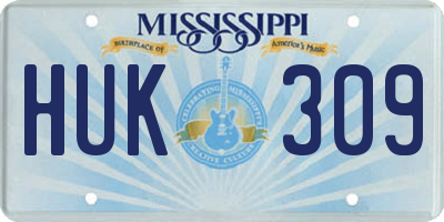 MS license plate HUK309