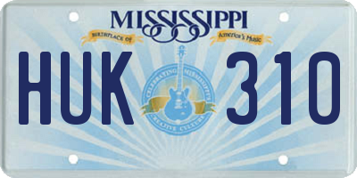 MS license plate HUK310