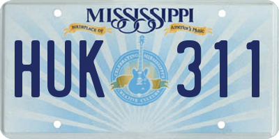 MS license plate HUK311
