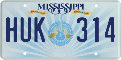 MS license plate HUK314