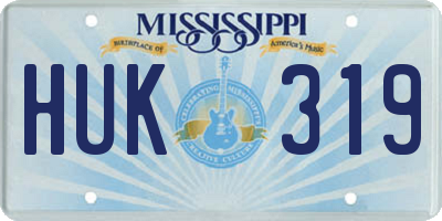 MS license plate HUK319