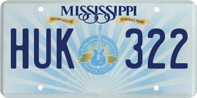 MS license plate HUK322