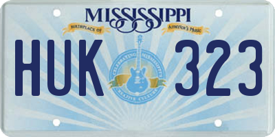 MS license plate HUK323