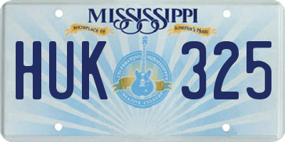 MS license plate HUK325