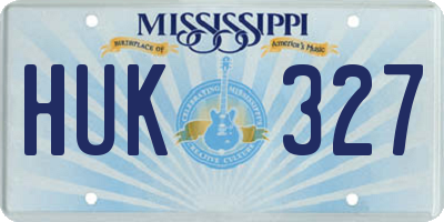 MS license plate HUK327