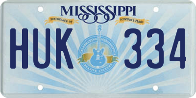 MS license plate HUK334