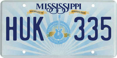 MS license plate HUK335