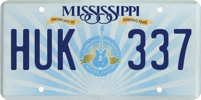 MS license plate HUK337