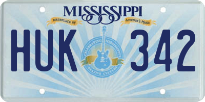 MS license plate HUK342