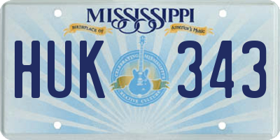 MS license plate HUK343