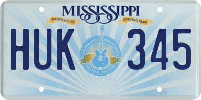 MS license plate HUK345