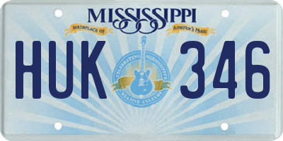 MS license plate HUK346