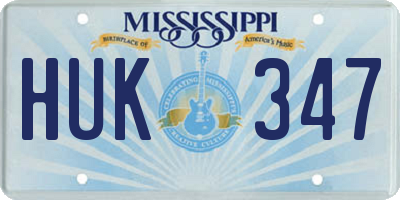 MS license plate HUK347
