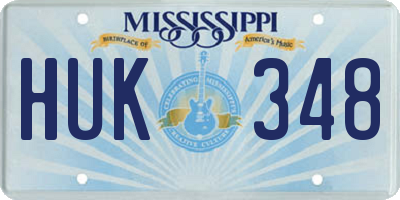 MS license plate HUK348