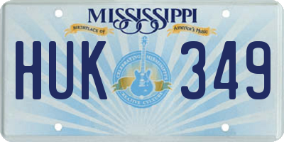 MS license plate HUK349