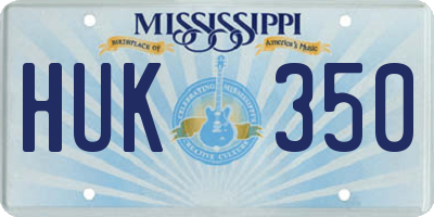 MS license plate HUK350