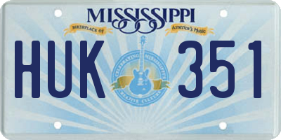 MS license plate HUK351