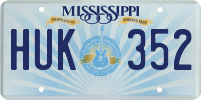 MS license plate HUK352