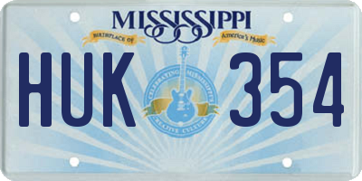 MS license plate HUK354