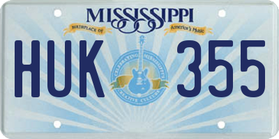 MS license plate HUK355