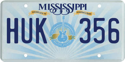 MS license plate HUK356