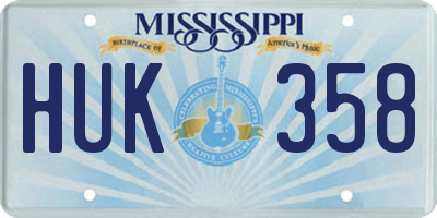 MS license plate HUK358
